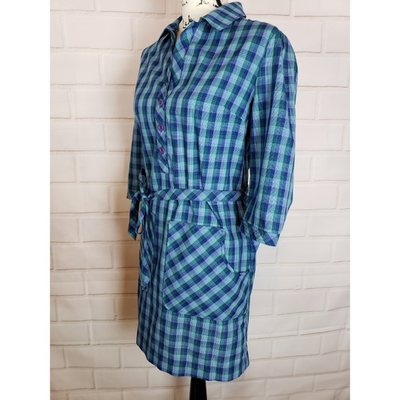 Brooklyn Industries Plaid Button Front Shirt Dress - Picture 3 of 7